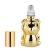 8ml Packing Glass Bottle Bear Shaqe Gold Silver Color Steel Roller Pump an Spary Press Pump Empty Refillable Cosmetic Portable Packaging Container