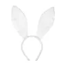 Women's Bunny Costume Accessories Set Rabbit Ear Headband Collar Bow Tie Tail for Easter Cosplay Party Props White Black