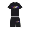 Sälj Like Cakes Trapstar Herrkläder Tshirt Tracksuit Set Harajuku Tops Leisure T Shirtbeach Casual Shorts Set 220621