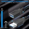 Удлинительный кабель USB 3.0, 2 шт., удлинительный шнур SuperSpeed типа A «папа-мама» (1 фут)