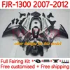 OEM-karosseri för Yamaha FJR-1300 FJR 1300 A CC FJR1300A 01-12 MOTO BODYS 37NO.83 FJR1300 07 08 09 10 11 12 FJR-1300A 2007 2008 2008 2012 2012 FAIRING KIT GLOSSY SILVERY