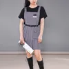 College Wind Cute Cotton Apron Removable Pocket Cross Back Dress for Works Art Studio Coffee Shop Anti-Fouling uniform 220507