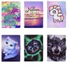 Custodie in pelle per animali dell'oceano di moda per iPad Mini 6 5 4 3 2 1 Mini6 Cute Lovely Dog Cat Horse Wolf Sea Pineapple Wallet Holder Flip Cover Borse antiurto per tablet