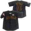 Benutzerdefinierte Baseball #16 Shohei Otani #11 Hokkaido Nippon-Ham Fighters Trikots Gelb Blau Weiß Nadelstreifen Japan Samurai Baseball Uniformen Schwarz