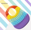 Push bubble Bavaglino impermeabile per bambini in silicone per bambini arcobaleno amaretto Fidget Bubbles Bavaglino per alimentazione del bambino Saliva regolabile Panni Burp