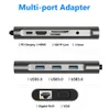 USB Type C Hub Docking Stations Type-C till HDTV 4K VGA Adapter RJ45 LAN Ethernet SD TF USB-C 3.0 Typec 3,5mm Jack Audio Video för MacBook Pro OTG