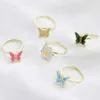 Flower Butterfly Fidget Ring Spinner Rings Rotate Freely Anti Stress Anxiety Ring for Women Adjustable Ring Jewelry Gift