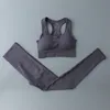 Nuova donna Yoga Outfit Solid Gym Abbigliamento Set di abbigliamento Sport Bra leggings senza cuciture Top a maniche lunghe Croping Female Allenamento Abbigliamento sportivo