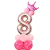 Wesołych Świąt 1 2 3 4 5 6 7 8 9 Rose Gold Number Balloons Folia Digital Latex Heloon Balloon Zestaw Ślubne Baby Shower Urodziny Dekoracji HY0389