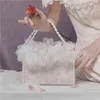 Sacs de soirée [eam] Designer de luxe blanc élégant sacs à main de haute qualité sac à main pour femme mode sacs de soirée à la mode 18b01090 220328
