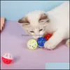 Pet Toys Hollow Plastic Cat Colourf Ball Toy med liten klocka älskvärd röst Interaktiv tinklingvalp som spelar droppleverans 2021 leveranser hem