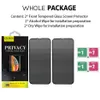 Privacy Anti-peeping anti-spy tempered Glass Protector For iPhone 15 14 13 12 mini Pro max 11 XR XS 6 7 8 Plus Screen 2pack 2 pcs in 1 Retail Box