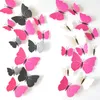 Wall Stickers 12 Pack Magnetic Double Sided Tape 3D Sticker Simulation Color Butterfly Bedroom Decoration