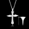 hoek nieuwe vleugels kruis crematie herdenkingsas urn aanhouden roestvrijstalen hanger ketting sieraden voor mannen of dames237h