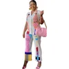 レディースツーピースパンツセット女性夏の半袖シャツトップとパンツスーツ2022ストリートウェアカジュアルセット衣装ドロップホールセール