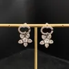 Designer Hoop Earrings Stud Flower Fashion Jewelry For Womens Luxury Diamond Earring Gold Silver Men Earring Jewelrys 2204022D