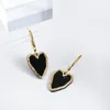 Hoop Huggie Emaille Schwarz Farbe Herz Tropfen Ohrringe Für Frauen Liebe Paar Geschenke Trendy Koreanische Einfache Nette Romantische JewelryHoop Dale22