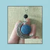 Naszyjniki wisioranki wisiorki biżuteria moda sier kolor okrągły kamienny księżyc naszyjnik wulkaniczny aromaterapia essentia dh7hu