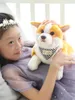 コーギー子犬シミュレーション動物犬ぬいぐるみおもちゃかわいい人形男の子と女の子の誕生日プレゼントの手作り45x17x22cm