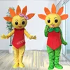Costumes de mascotte de fleur de soleil mignon, tenue de personnage de dessin animé de haute qualité, costume de fête à thème d'halloween en plein air, robe unisexe pour adultes