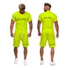 Herrespår Summer Men's Tracksuit Short Sleeve Shirt Shorts 2 Piece Set Men 3D Print Color Fitness Daily Casual Sport Suitmen's Me