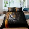 Bedding Sets Home Living Luxury 3D Ferocious Tiger Set Duvet Cover Pillowcase Kids Queen And King EU/US/AU/UK Size