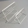 Acrylic T1 3mm Clear Plastic Table Sign Tag Label Display Paper Promotion Card Holders Small L Shape Stands 50pcs300S9685062