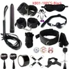 Beauty Items Adult SM BDSM Kits Adults sexy Toys For Women Handcuffs Whip Nipple Clamps Spanking Metal Anal Plug Vibrator 12PCS Pink