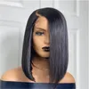 Nya kvinnors medium Long Black Wavy Front Full Lace Handmade Party Hair Wigs