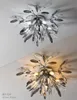 Light Luxury 2022 Bedroom Crystal Chandeliers Chrome Ceiling Lamp Restaurant Nordic Postmodern Master Bedroom Room Creative Flower Lamps