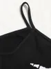 Gotycki czarny szkielet ręczny druk cami uprawa najlepsze kobiety letnie ubrania Y2K Graphic Street Style spaghetti zbiorniki TEE koszulka 220607