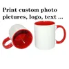 Personalized DIY po coffee mug Multi color handle Milk Tea Cups with Custom Picture Text printing coffee cup mugs 220621