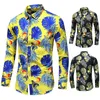 LIFENWENNA 6XL 7XL Shirt Men Fashion Personality Print Long Sleeve s Mens Casual Plus Size Flower Beach Hawaiian 220324