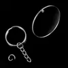 487296PCS Akryl Transparent Circle Discs Set Key Chains Clear Round Acrylic KeyChain Signs KeyChain for DIY Transparent12462819488