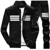 Men's Tracksuits 2022 Plus Size M- 9XL Tracksuit Men Sets Fashion Casual Letter Printed Zipper Jacket With Pants Two Pieces Sportswear Suits