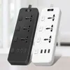 Smart Power Plugs Strip med 3 USB 5V 2A Portar 2500 Joules 6,5 meter Förlängningskabelskottsskydd för sovsal