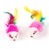 Mignon Mini Doux Polaire Faux Souris Chat Jouets Coloré Plume Drôle Jouer Formation Jouets Pour Chats Chaton Chiot Fournitures Pour Animaux sxjul28