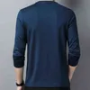 T-shirt in misto lyocell misto cotone morbido di seta comfort da uomo manica lunga marchio girocollo di alta qualità maglietta comoda top confortevole T220808