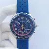 F1 montre pour homme visage noir sport style de course Japon VK mouvement à quartz Uhr chronographe bracelet en caoutchouc 43mm Hanbelson