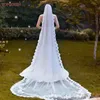 Bridal Veils V110 Long Veil Of The Bride Amanda Novias Cathedral With Floral French Lace Trim To Be Edged In LaceBridal