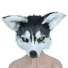 Husky Half Face Mask Zabawne pluszowe nakrycia głowy kostiumy Halloween Mask Net Red Shoothing