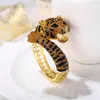 Pulseira de pulseira de jóias de jóias de tigre pulseas de animais bijoux femme estético Gold Crystal Cuff Peça de esmalte kpop fashionbanglebangle lars22