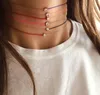 Kettingen 10 cm half touwketen Roségouden vergulde 925 sterling zilveren enkele CZ geometrische kleurrijke choker kettinghulpketens