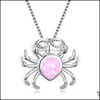 Pendant Necklaces Opal Necklace For Water Drop Shape Imitation 925 Sterling Sier Filled Cute Crab Delivery 2021 Jewelry Pend Mjfashion Dhiyh