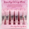 Lipgloss Rose -Hüftöl mit Vitamin E transparent weicher Röhrchen Lipgloss -Feuchtigkeitscreme Lippen