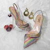 Scarpe eleganti 2022 Stiletto a punta color arcobaleno Design semplice da donna e borsa Party Friend con borsa 220722