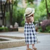 Sommer Mädchen Plaid Kleid INS Kinder Baumwolle Gitter Weste lange Kleider Kinder Strand Freizeitkleidung A88256877812