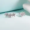 Authentischer 925 Sterling Silber Funkelnder Gänseblümchen-Ohrstecker für Damen, Designer-Schmuck mit Originalverpackung für Pandora-Ohrringe mit klarem CZ-Kristall