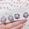 Natural Freshwater Pearl Studs Earrings Micro-Set Zircon S925 Silver Needle Fashion Luxury Earrings