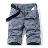 Mannen Effen Kleur Fietsen Afdrukken Patroon Shorts Cargo Cotton Comfortabele Casual Bermuda Overalls 220318